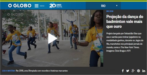 Projeção da dança do Badminton vale mais que ouro - O GLOBO - Agosto 2016