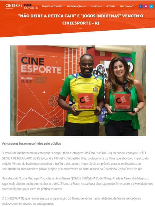 2017 10 31 Cine Esporte